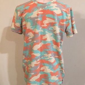 Krisp NYC Men’s pastel Camouflage Shirt Zipper Side Like NEW Sz Small Rare Krisp